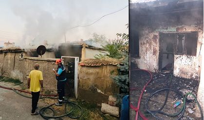 Çıkan Yangında Bir Ev Kül Oldu