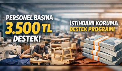 Personel Başına 3.500 TL Destek!
