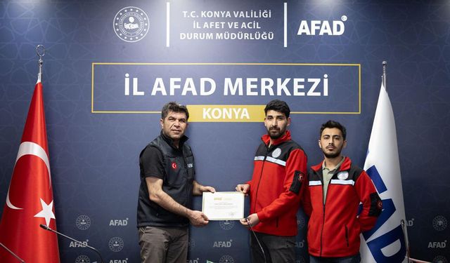 Konya AFAD’dan CAN-KURT’a Teşekkür Belgesi
