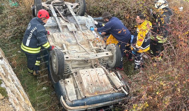 Şarampole Devrilen Otomobilin Sürücüsü Hayatını Kaybetti