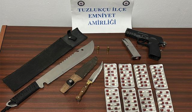 Uygulamada Uyuşturucu Hap ve Silah Ele Geçirildi