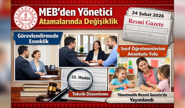 MEB’den Yönetici Atamalarında Değişiklik
