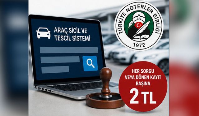 Araç Sicil Verilerine Erişim Sorgu Başına 2 TL Oldu