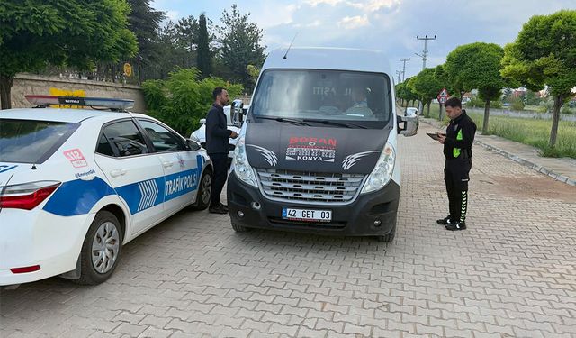 Yunak’ta Taşımalı Eğitim Araçları Denetlendi