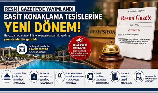 Oteller ve Pansiyonlar İçin Yeni Dönem 1 Kasım’da Başlıyor