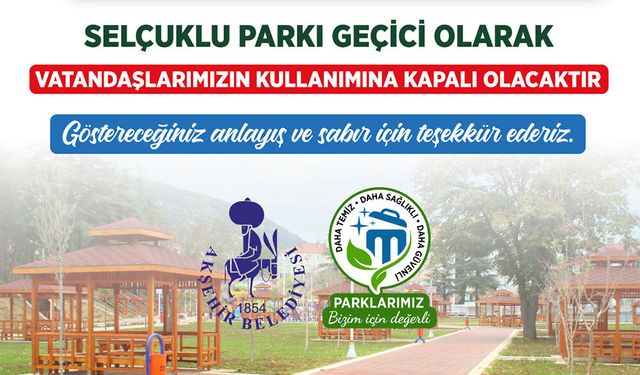 Selçuklu Parkı'nda Kapsamlı Temizlik ve Bakım Çalışması Başlatılıyor