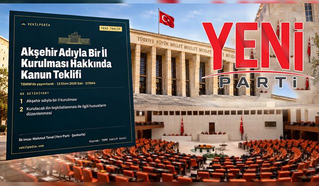 Yeni Parti’den Akşehir’in İl Olması İçin Kanun Teklifine Destek Çağrısı