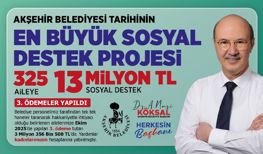 Sosyal Destek Projesinde 3. Ödeme Tamamlandı