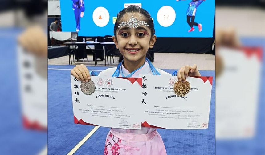 Akşehirli Gürlek’ten Wushu Kung Fu Türkiye Şampiyonası’nda Çifte Madalya