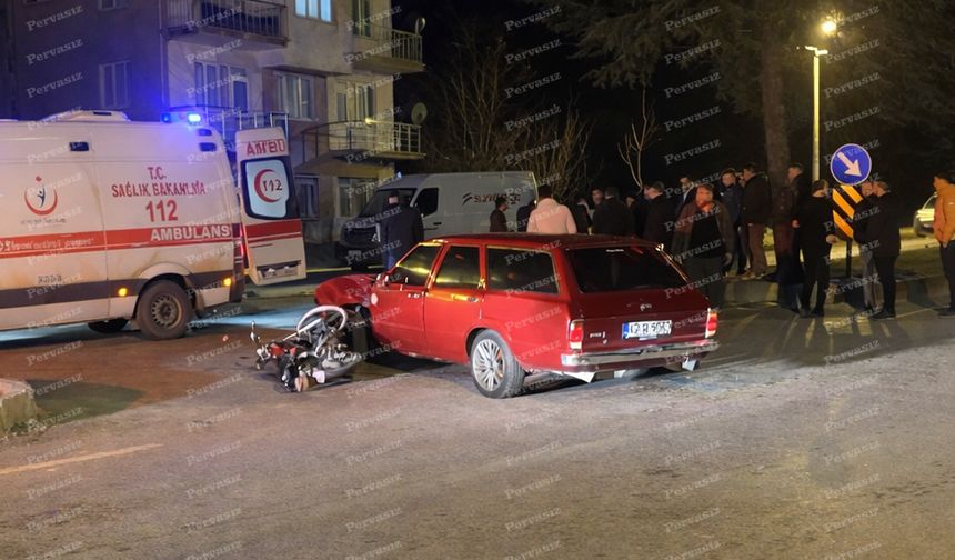 Motosiklet ile Otomobil Çarpıştı: 1 Ağır Yaralı