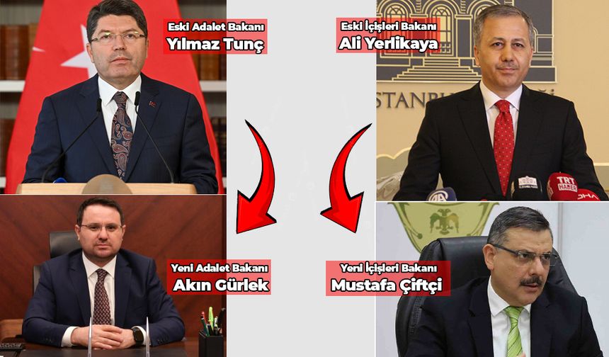 Adalet Bakanlığına Akın Gürlek, İçişleri Bakanlığına Mustafa Çiftçi atandı