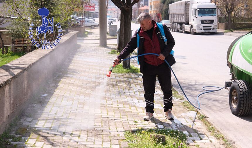 Akşehir Belediyesi’nden Yabani Otla Mücadele