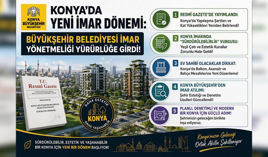 Konya Büyükşehir Belediyesi Yeni İmar Yönetmeliği Yürürlüğe Girdi!