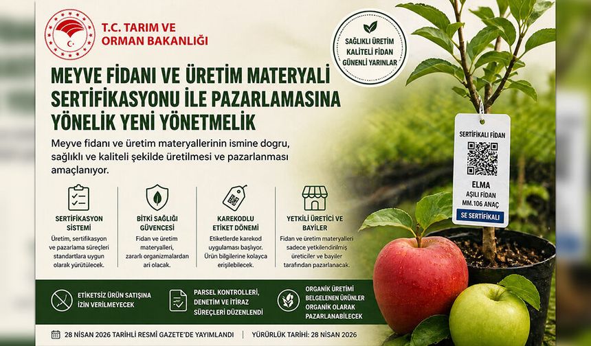 Meyve Fidanlarında Karekodlu Etiket Dönemi Başlıyor