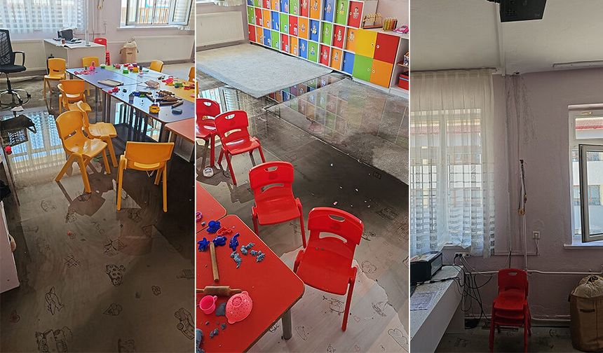 Şehit Battal Yıldız Anaokulu’nda Korkutan Su Tesisatı Arızası