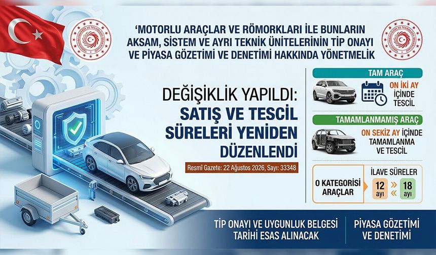 Motorlu Araçların Satış ve Tescillerinde Aksam ve Tip Onayı Yönetmeliği Değişti