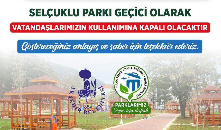 Selçuklu Parkı'nda Kapsamlı Temizlik ve Bakım Çalışması Başlatılıyor