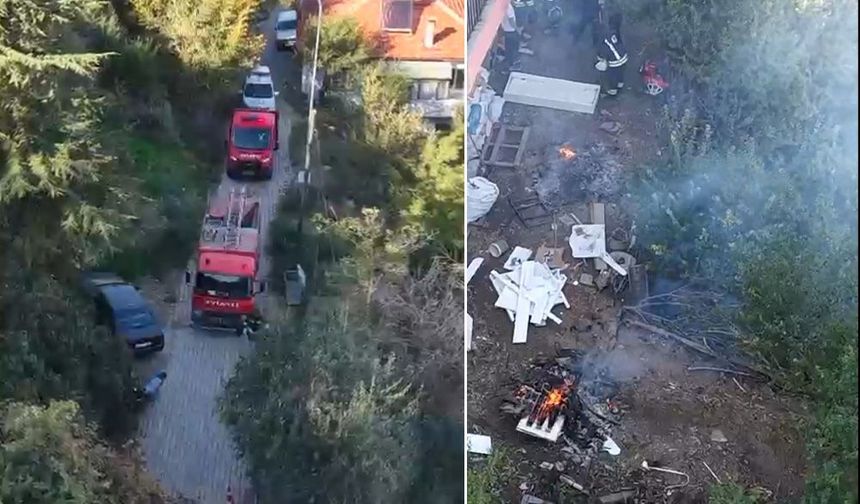 Bahçede Yakılan Ateş İtfaiye ve Polisi Alarma Geçirdi