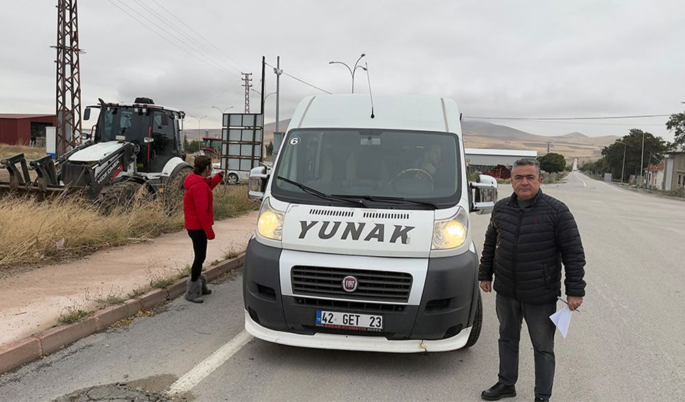 Yunak'ta Servis Araçları Denetlendi