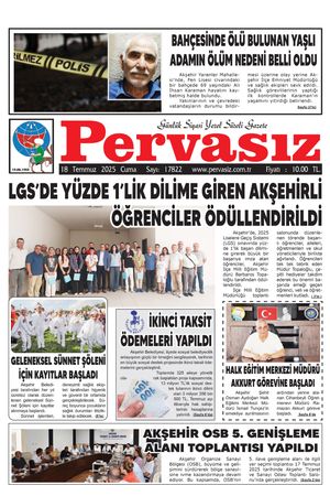 PERVASIZ GAZETESİ 18.07.2025