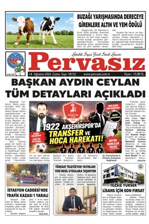 PERVASIZ GAZETESİ 14.08.2026