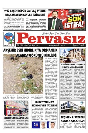 PERVASIZ GAZETESİ 29.09.2026